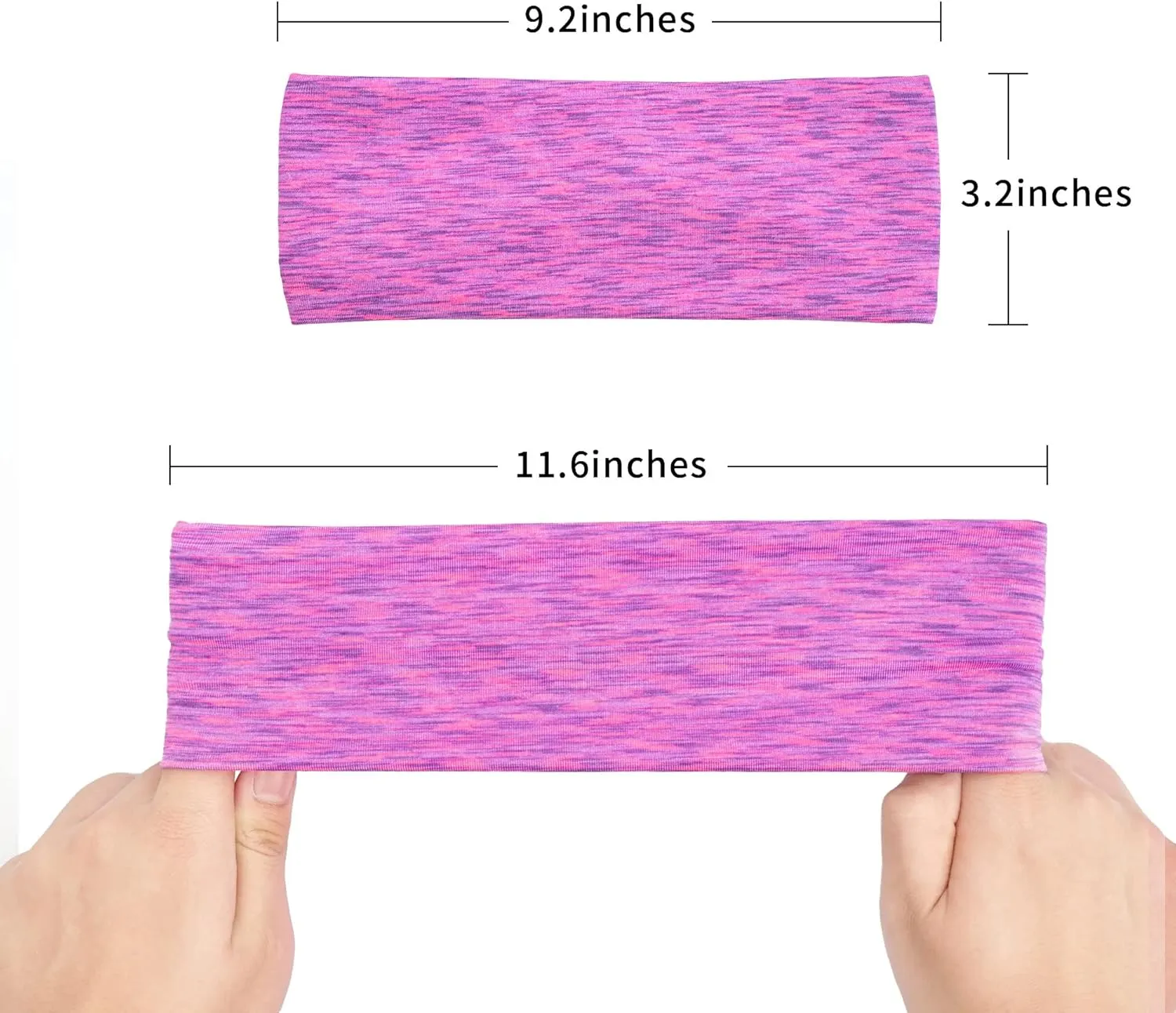12 Colors Sweat Headbands Breathable Athletic Sweatbands Yoga Sports Headbands for Girls and Boys Soft Moisture Wicking Elastic Hairband for Girls and Teenagers Adults