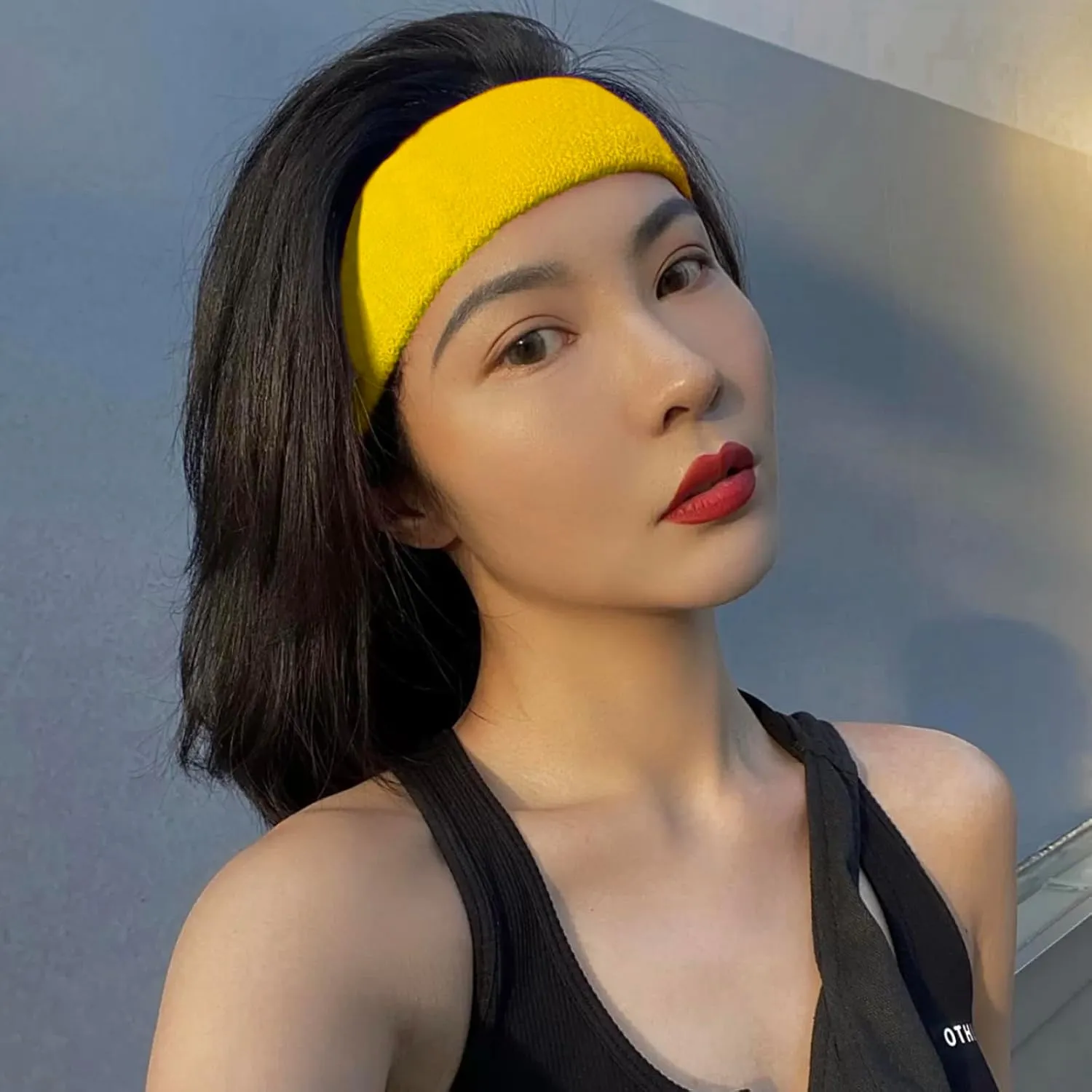 5 Pieces Sweatbands Set and Striped Socks 80s Sweatbands 90s Costume Wrist Sweat Bands for Men and Women Sports Headbands