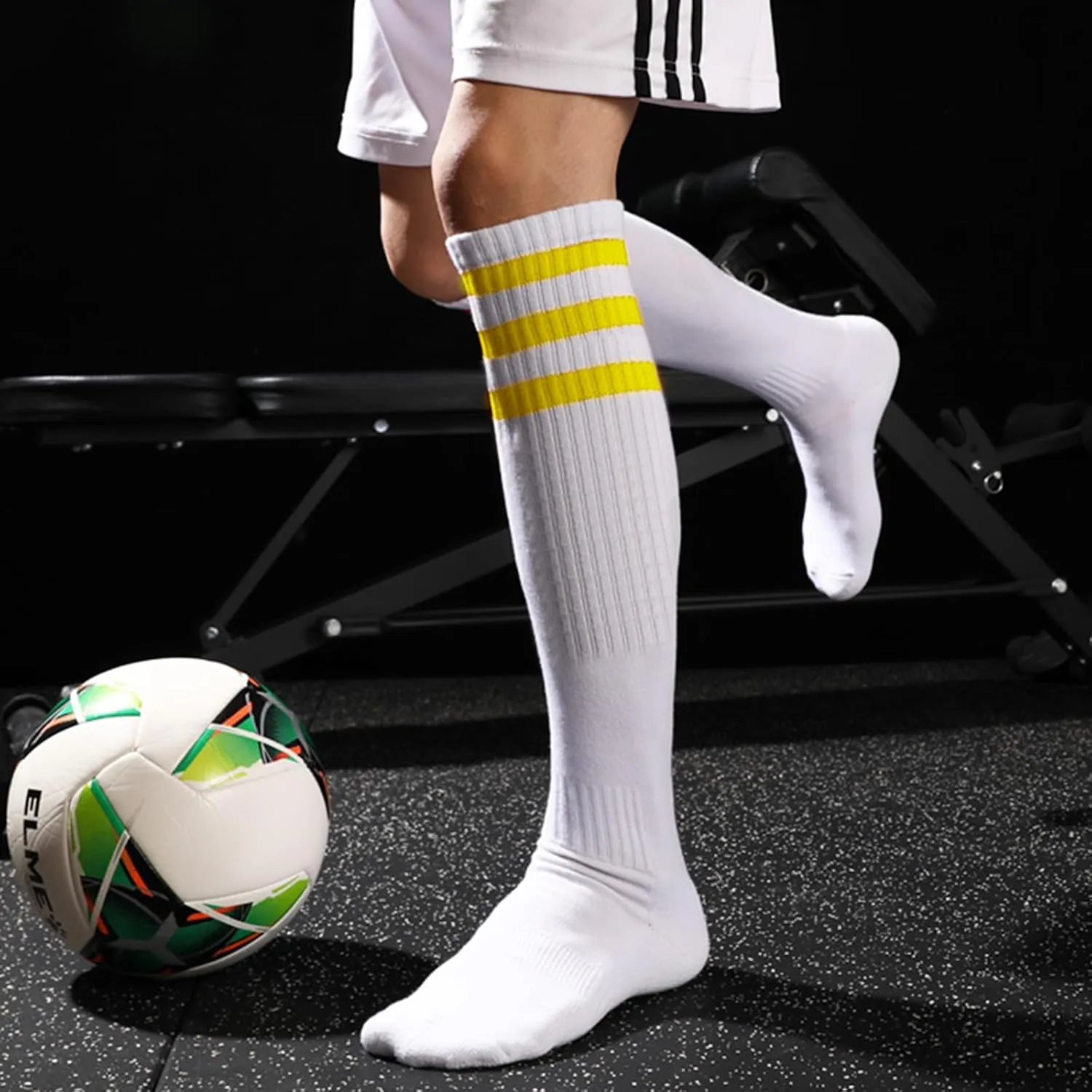 5 Pieces Sweatbands Set and Striped Socks 80s Sweatbands 90s Costume Wrist Sweat Bands for Men and Women Sports Headbands