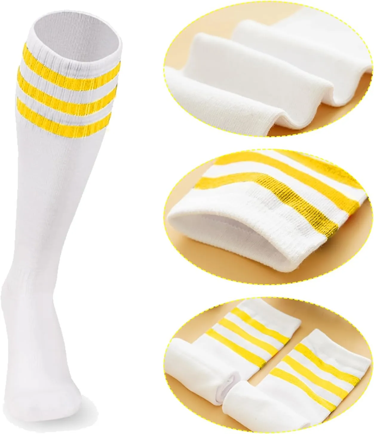5 Pieces Sweatbands Set and Striped Socks 80s Sweatbands 90s Costume Wrist Sweat Bands for Men and Women Sports Headbands