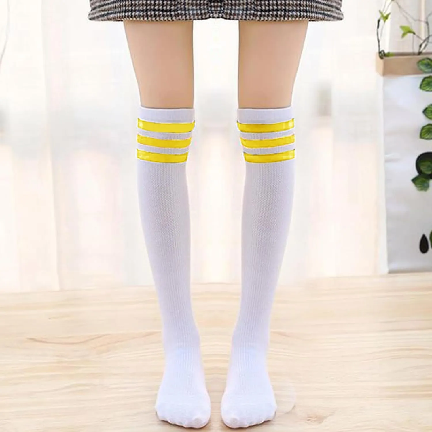 5 Pieces Sweatbands Set and Striped Socks 80s Sweatbands 90s Costume Wrist Sweat Bands for Men and Women Sports Headbands