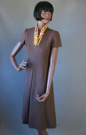 70s Women's Dress by Molly Parnis Vintage Chic Day Mod Office Saks Medium VFG
