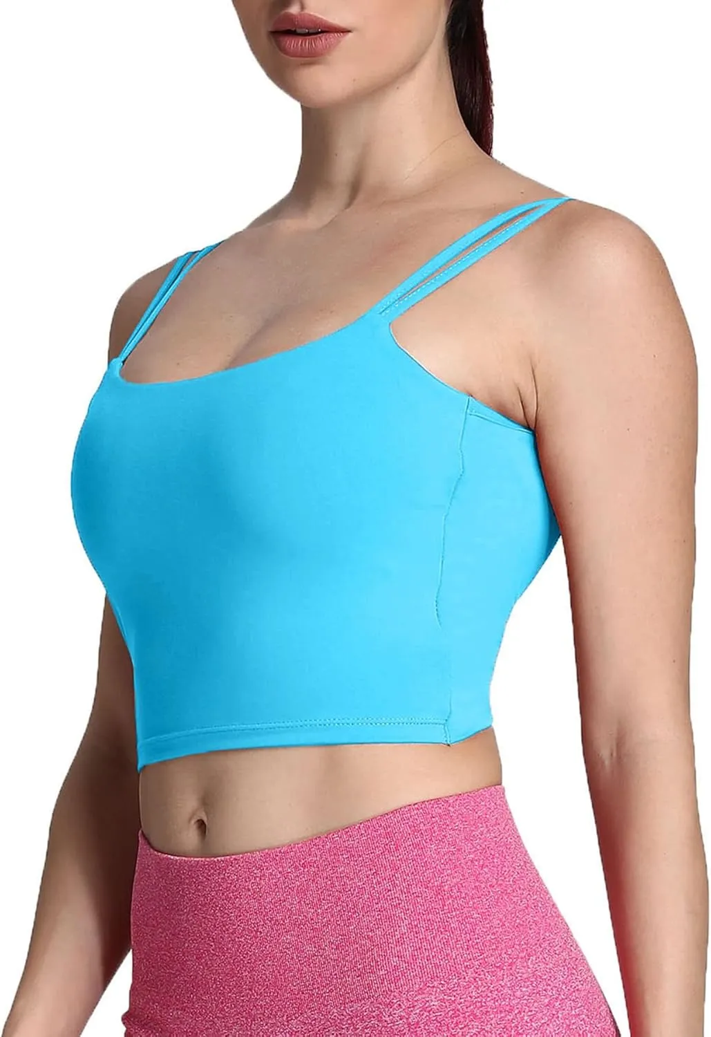 Aoxjox Women's Workout Sports Bras Fitness Padded Backless Yoga Crop Tank Top Twist Back Cami