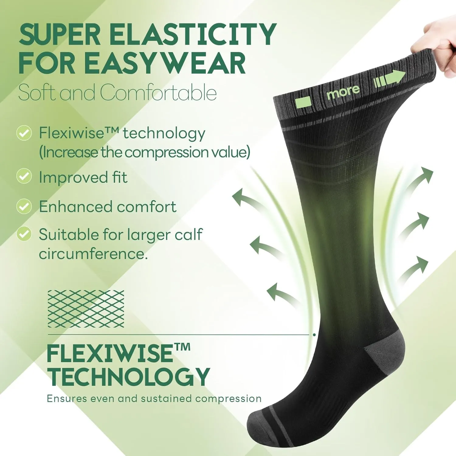 Bamboo Viscose Compression Socks for Women & Men (3 Pairs) 15-20 mmHg Knee High Support for Nurses, Travel, Pregnant