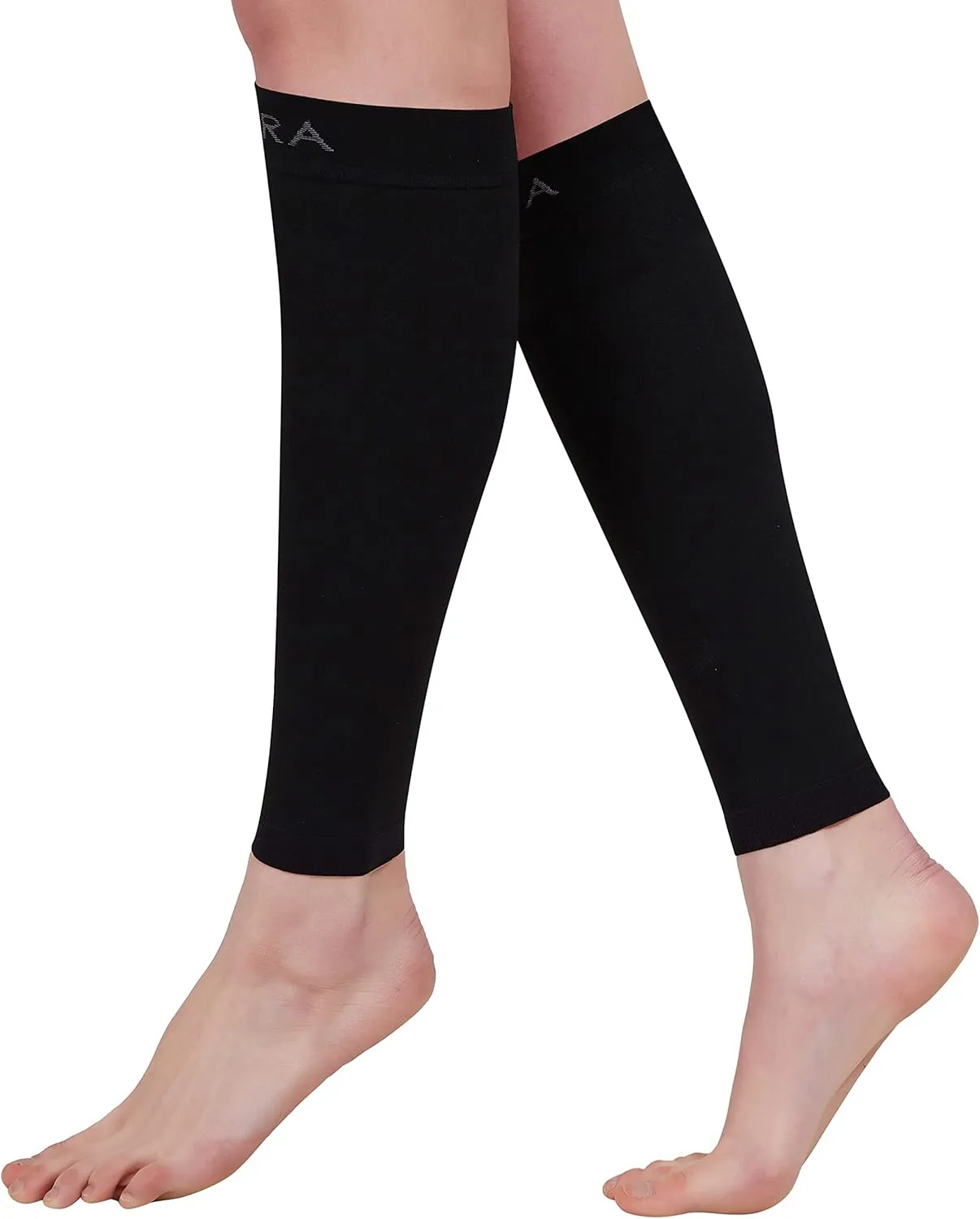 BSERA Calf Compression Sleeve Women, 2 Pairs 20-30mmHg Footless Compression Socks for Swelling Shin Splints Varicose Veins