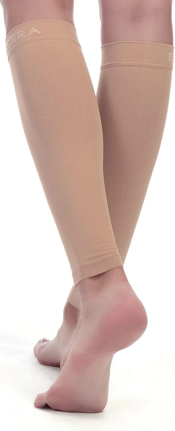 BSERA Calf Compression Sleeve Women, 2 Pairs 20-30mmHg Footless Compression Socks for Swelling Shin Splints Varicose Veins