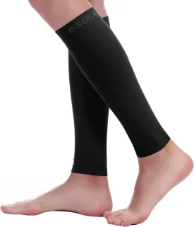 BSERA Calf Compression Sleeve Women, 2 Pairs 20-30mmHg Footless Compression Socks for Swelling Shin Splints Varicose Veins