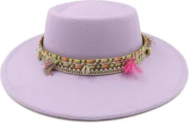 Classic Wholesale Fedora Hat Top Women's Men's White Flat Top Fedora Hat