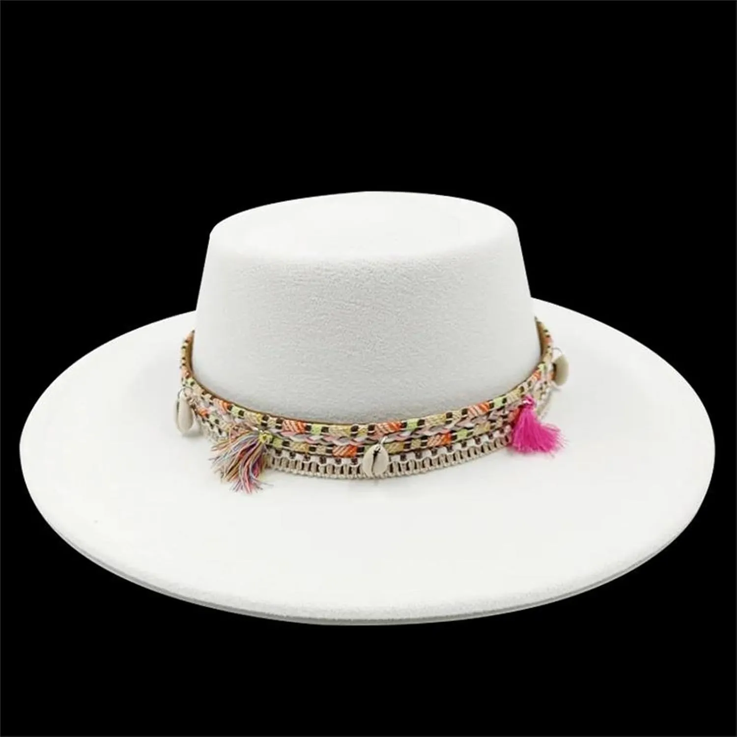 Classic Wholesale Fedora Hat Top Women's Men's White Flat Top Fedora Hat
