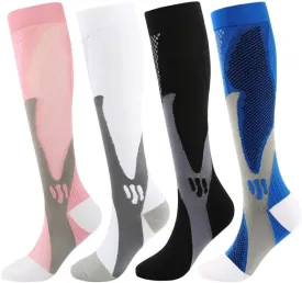 Compression Socks 4 Paris for Women & Men 20-30mmhg Knee High Circulation Support (S/M, L/XL, XL/XXL)