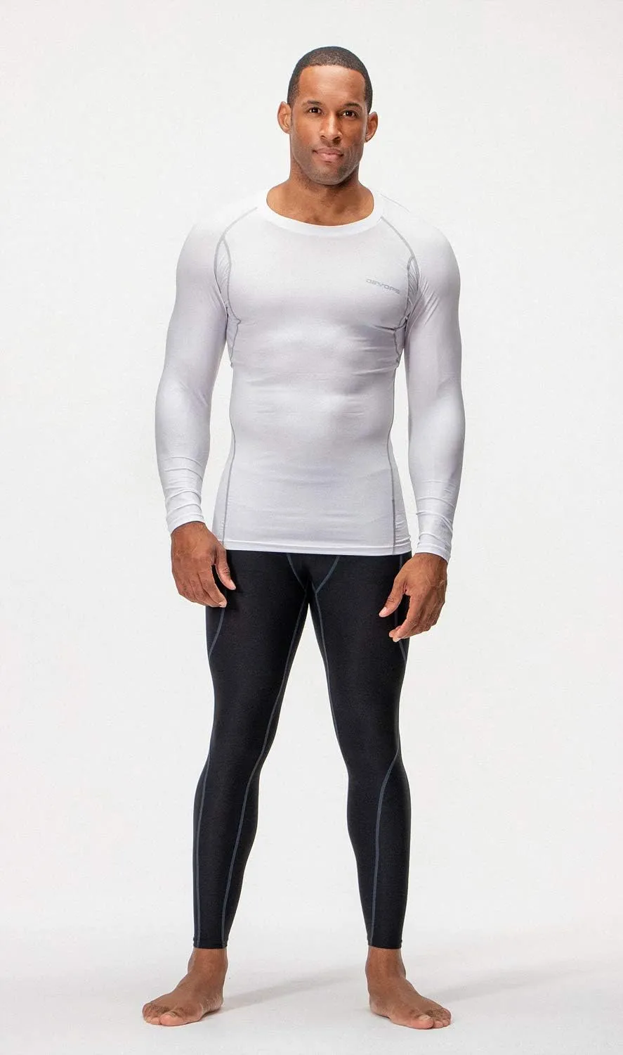 DEVOPS 3 Pack Men's UPF 50  Long Sleeve Compression Shirts Quick Dry, Cool Gear for Garage Garden Gym Yard and Workouts