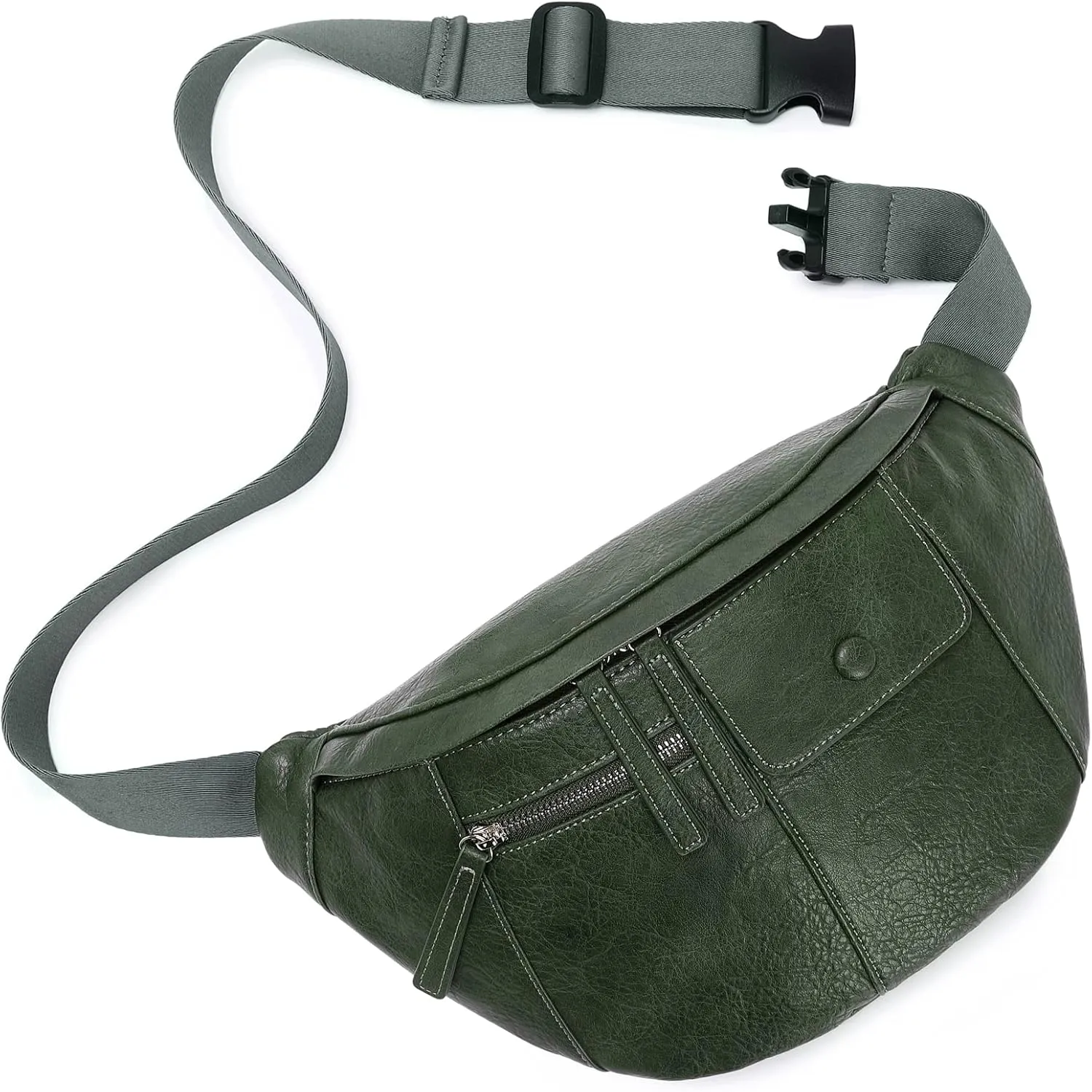 Eslcorri Belt Bag for Women Men - Stylish Crossbody Bags Everywhere Fanny Pack Vegan Leather Unisex Chest Bum Waist Packs Casual Shoulder Sling Purse for Workout Traveling Running Shopping