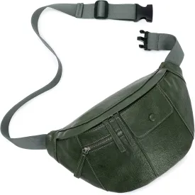 Eslcorri Belt Bag for Women Men - Stylish Crossbody Bags Everywhere Fanny Pack Vegan Leather Unisex Chest Bum Waist Packs Casual Shoulder Sling Purse for Workout Traveling Running Shopping