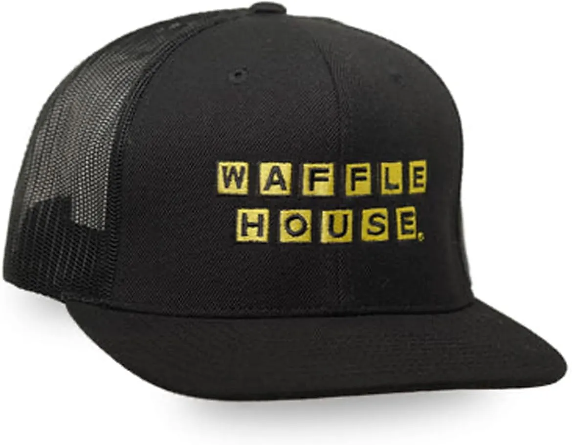 Flat Bill Trucker Hat  Official Snapback Cap with Mesh Back and Iconic Logo