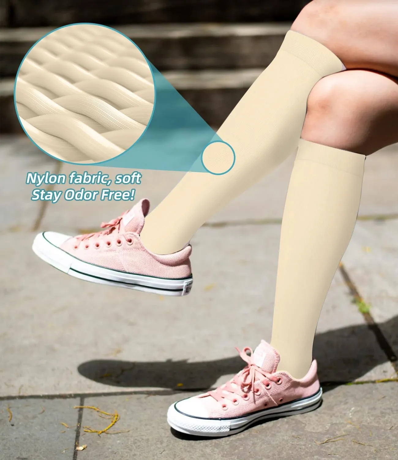 FuelMeFoot Compression Socks For Women Men - Graduated Support Knee High Socks For Nurses, Travel, Athletic