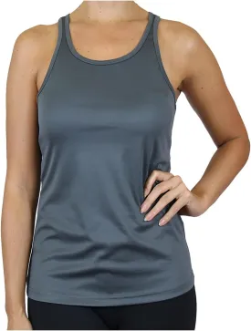 Galaxy by Harvic Womens Moisture Wicking Racerback Tagless Polyester Tanks Tops