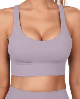 Grace Form Strappy Sports Bra for Women Padded Push Up Sport Bra Athletic Running Workout Bra Yoga Bra