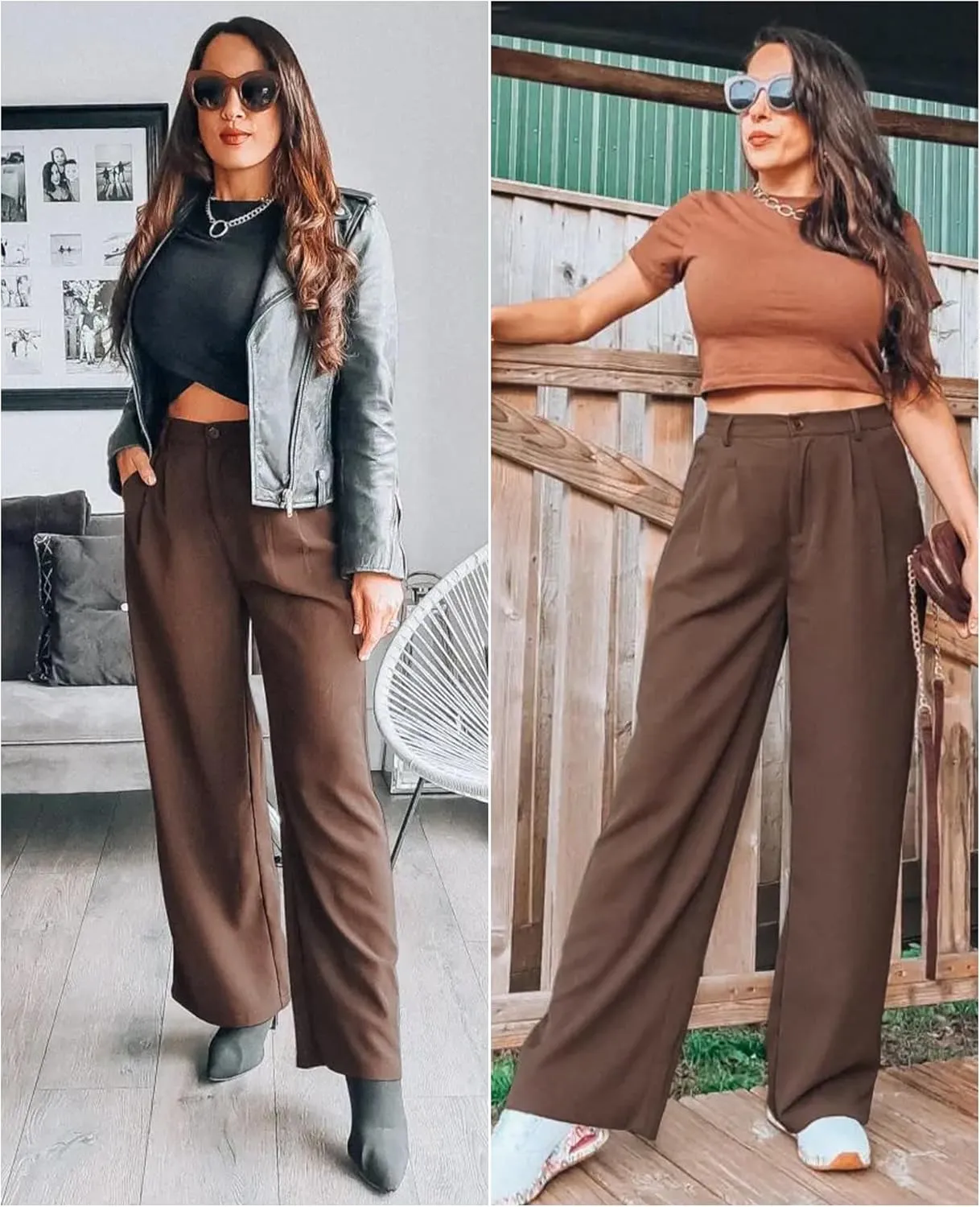 GRAPENT Wide Leg Pants for Women Work Business Casual High Waisted Dressy Pants Flowy Trousers Office