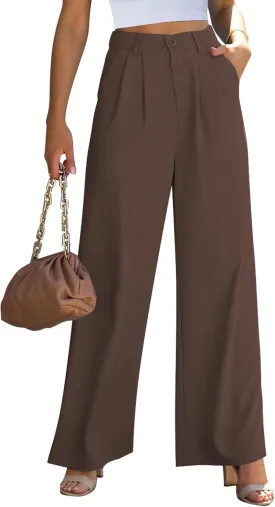 GRAPENT Wide Leg Pants for Women Work Business Casual High Waisted Dressy Pants Flowy Trousers Office