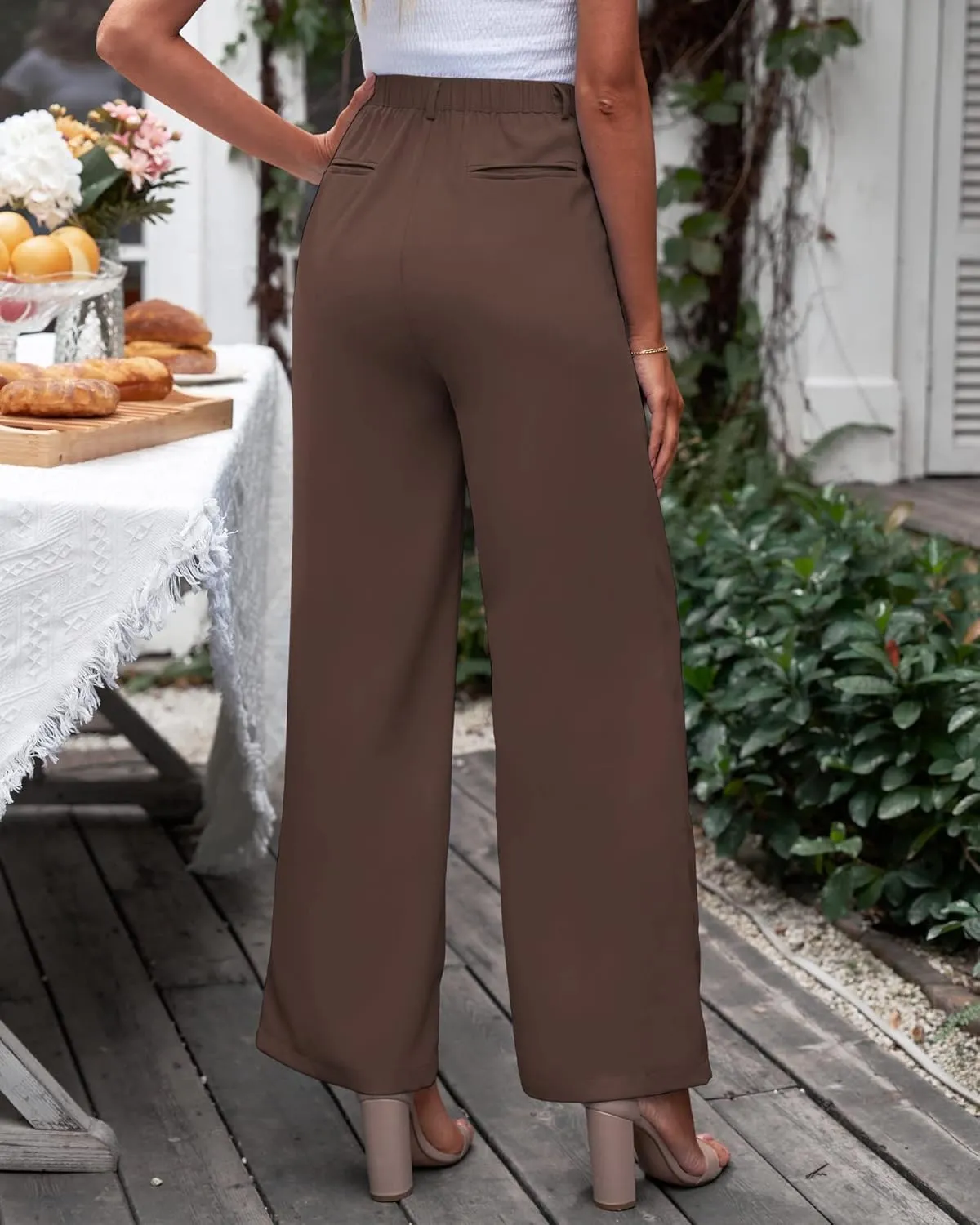 GRAPENT Wide Leg Pants for Women Work Business Casual High Waisted Dressy Pants Flowy Trousers Office
