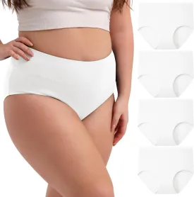 INNERSY Women's Plus Size XL-5XL Cotton Underwear High Waisted Briefs Panties 4-Pack