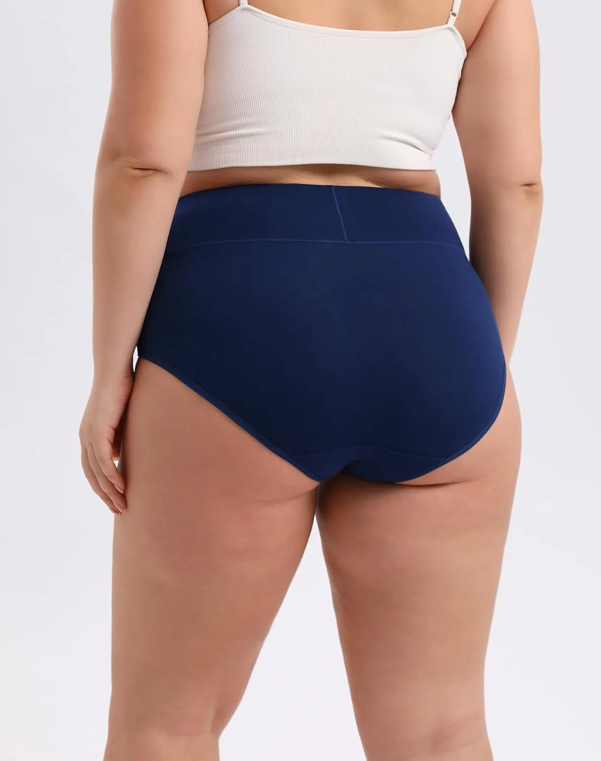 INNERSY Women's Plus Size XL-5XL Cotton Underwear High Waisted Briefs Panties 4-Pack