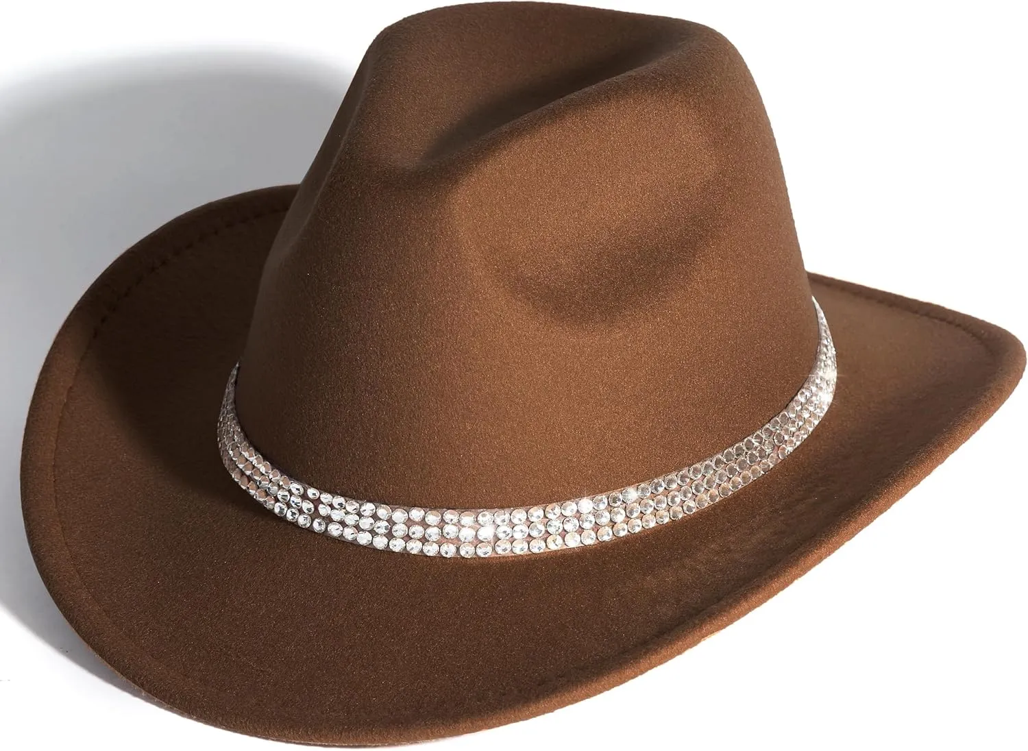 Lisianthus Shiny Rhinestone Cowgirl Hat Glitter Western Party Fedora Cowboy Hat