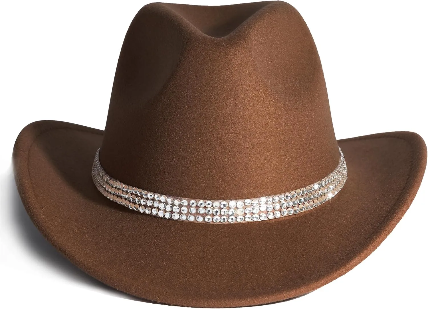 Lisianthus Shiny Rhinestone Cowgirl Hat Glitter Western Party Fedora Cowboy Hat