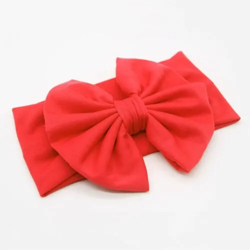 Newborn Infant Baby Girl Bow-not Headband Toddler Cotton Solid 6 Styles Cute Hair Band Accessories Headwear Head Wrap Pudcoco (Light Purple)