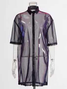 Pre Order:  Sheer Gradient Loose Fit Shirt