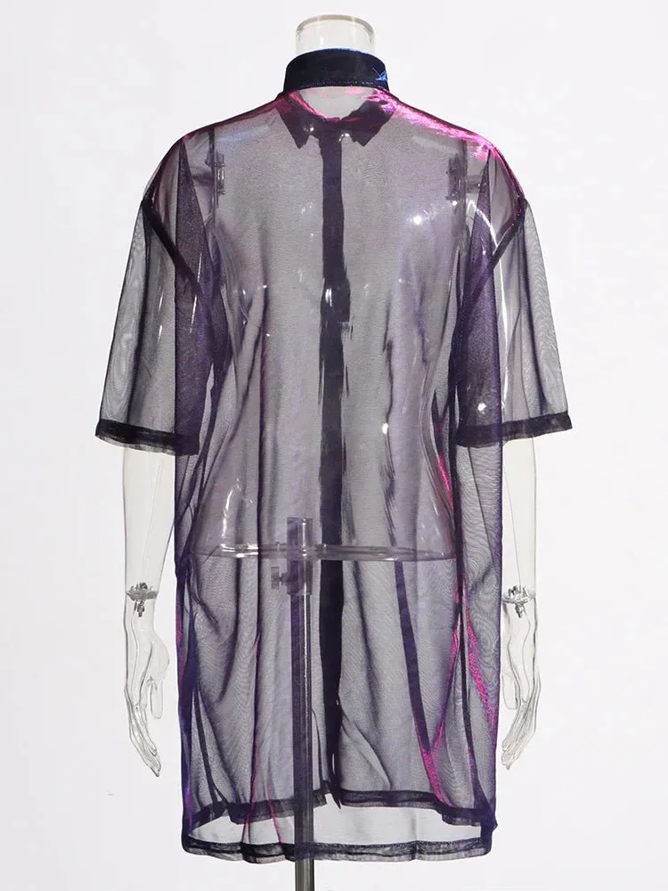 Pre Order:  Sheer Gradient Loose Fit Shirt