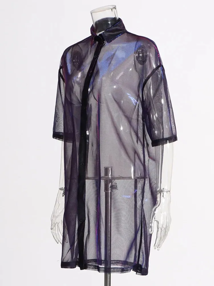 Pre Order:  Sheer Gradient Loose Fit Shirt