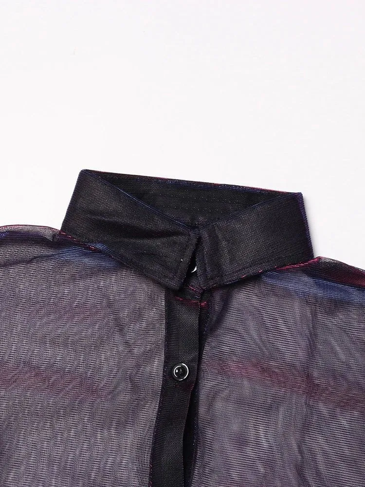 Pre Order:  Sheer Gradient Loose Fit Shirt