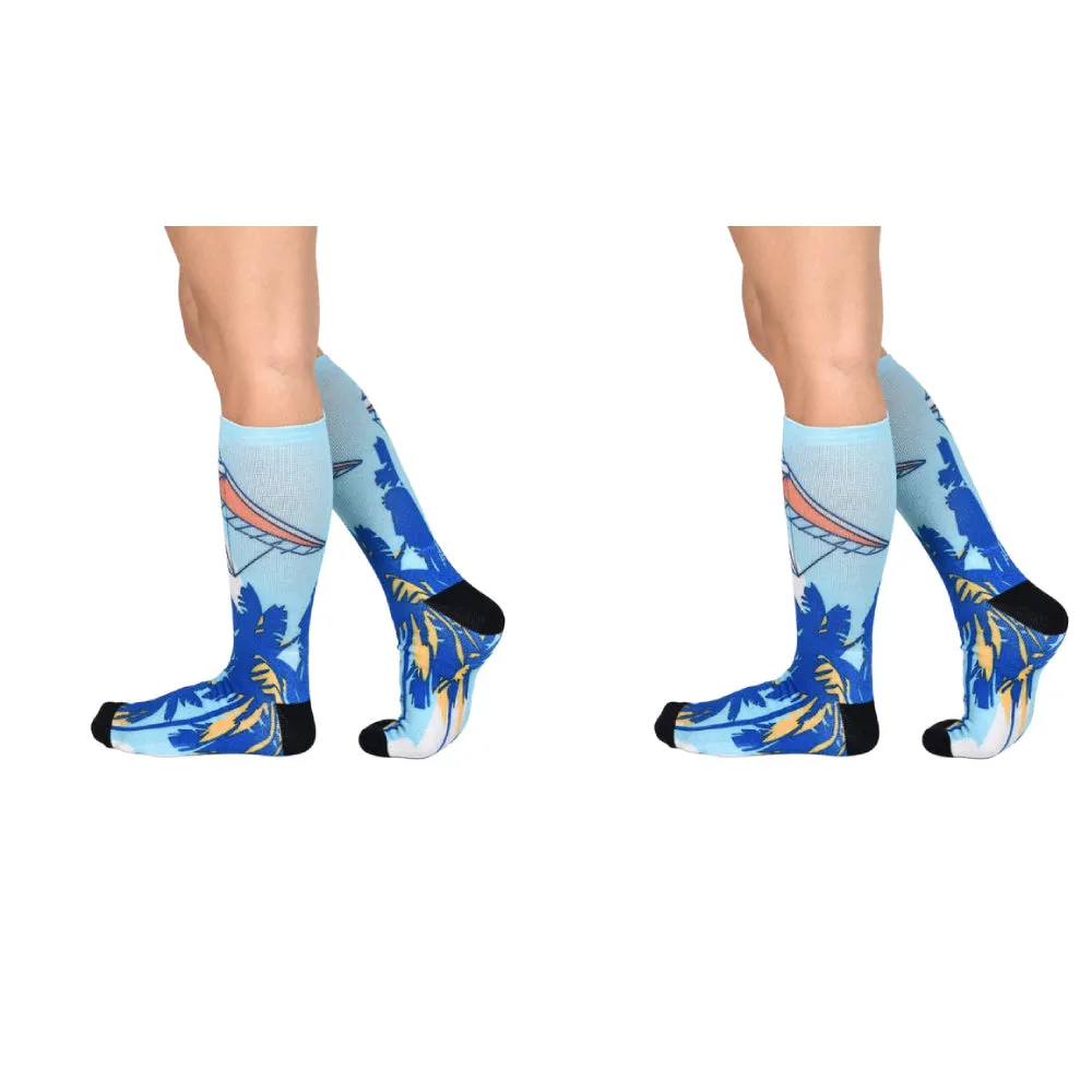Sierra Socks Gliding Through Paradise Pattern CoolMax Socks, Nature Collection for Men & Women Eco-Friendly Crew Socks