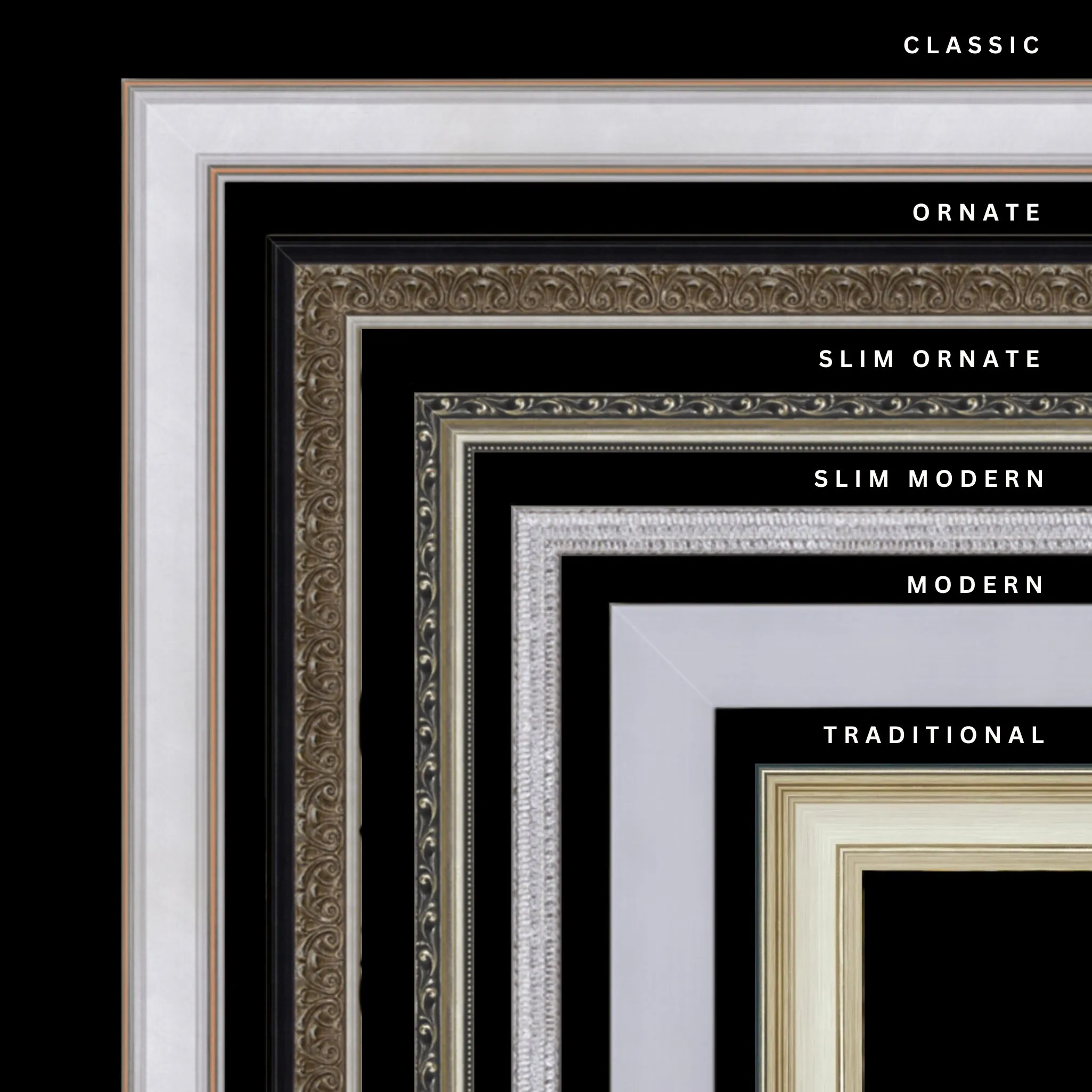 Silver 45x29 Picture Frame Ornate Traditional Classic Antique