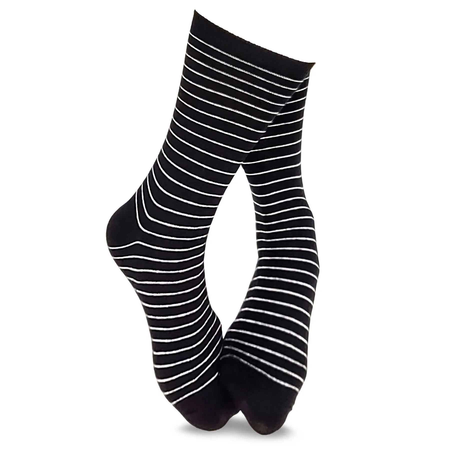 Socksmile - soft cotton women's trouser socks dress socks striped polka dots solid black white 6pairs