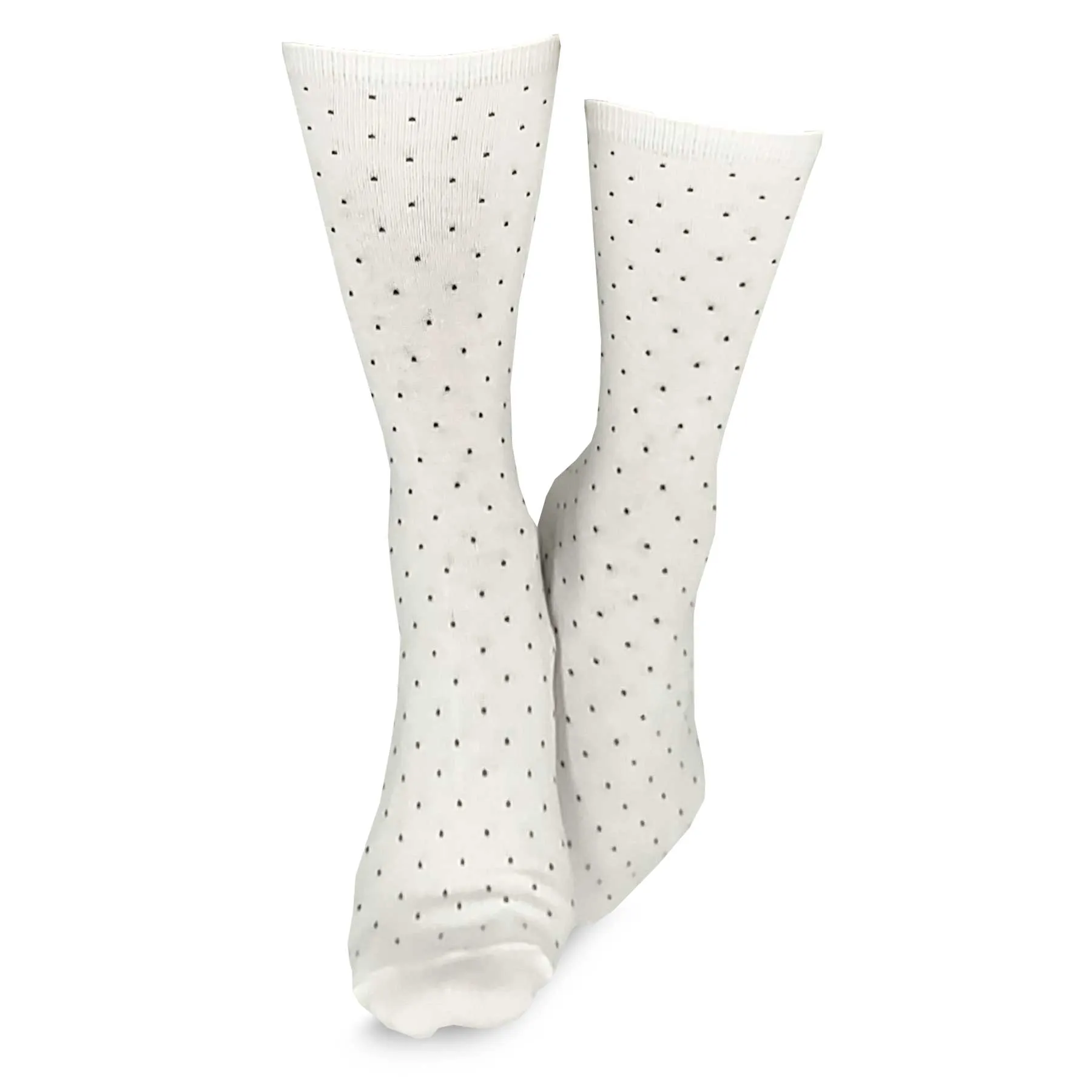 Socksmile - soft cotton women's trouser socks dress socks striped polka dots solid black white 6pairs