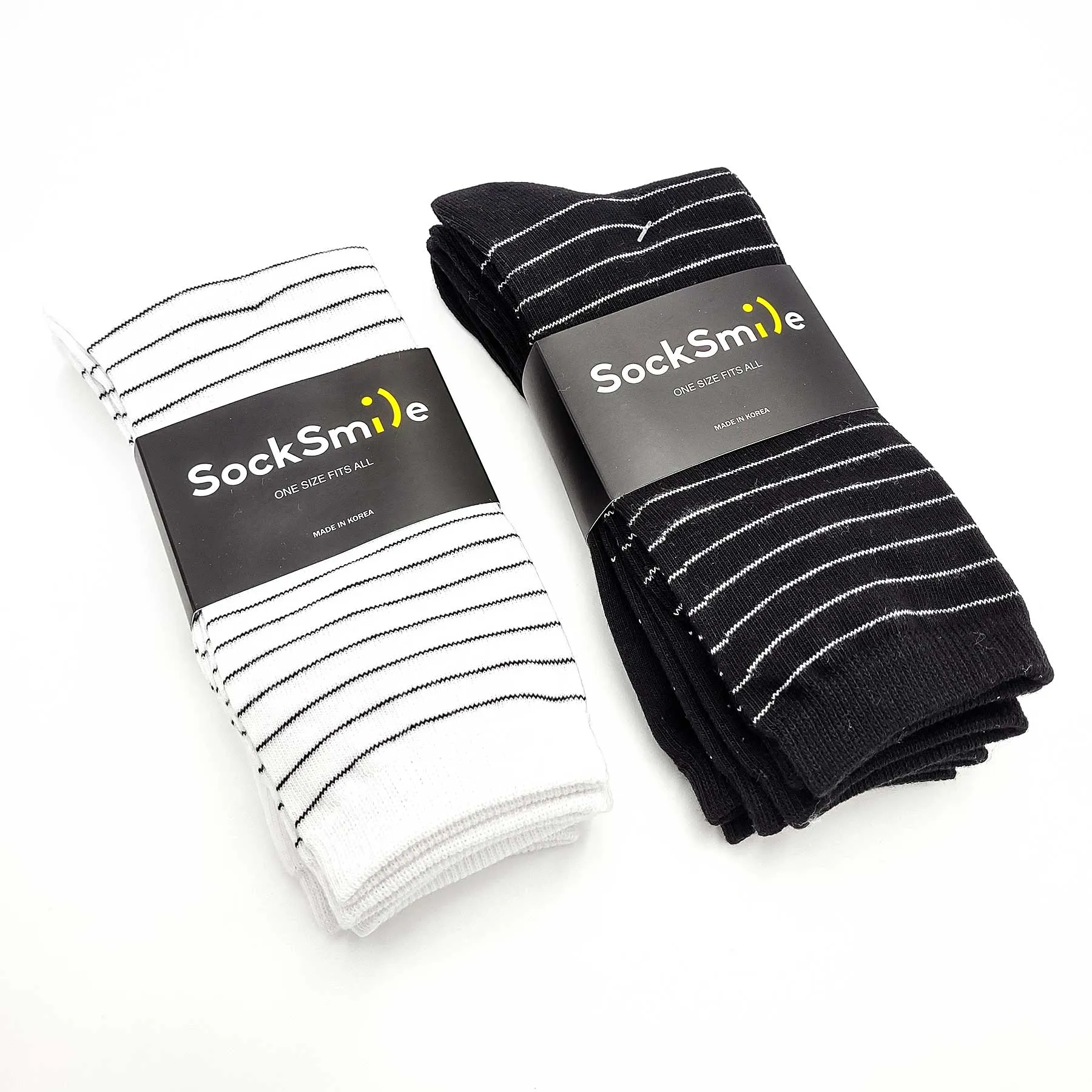 Socksmile - soft cotton women's trouser socks dress socks striped polka dots solid black white 6pairs