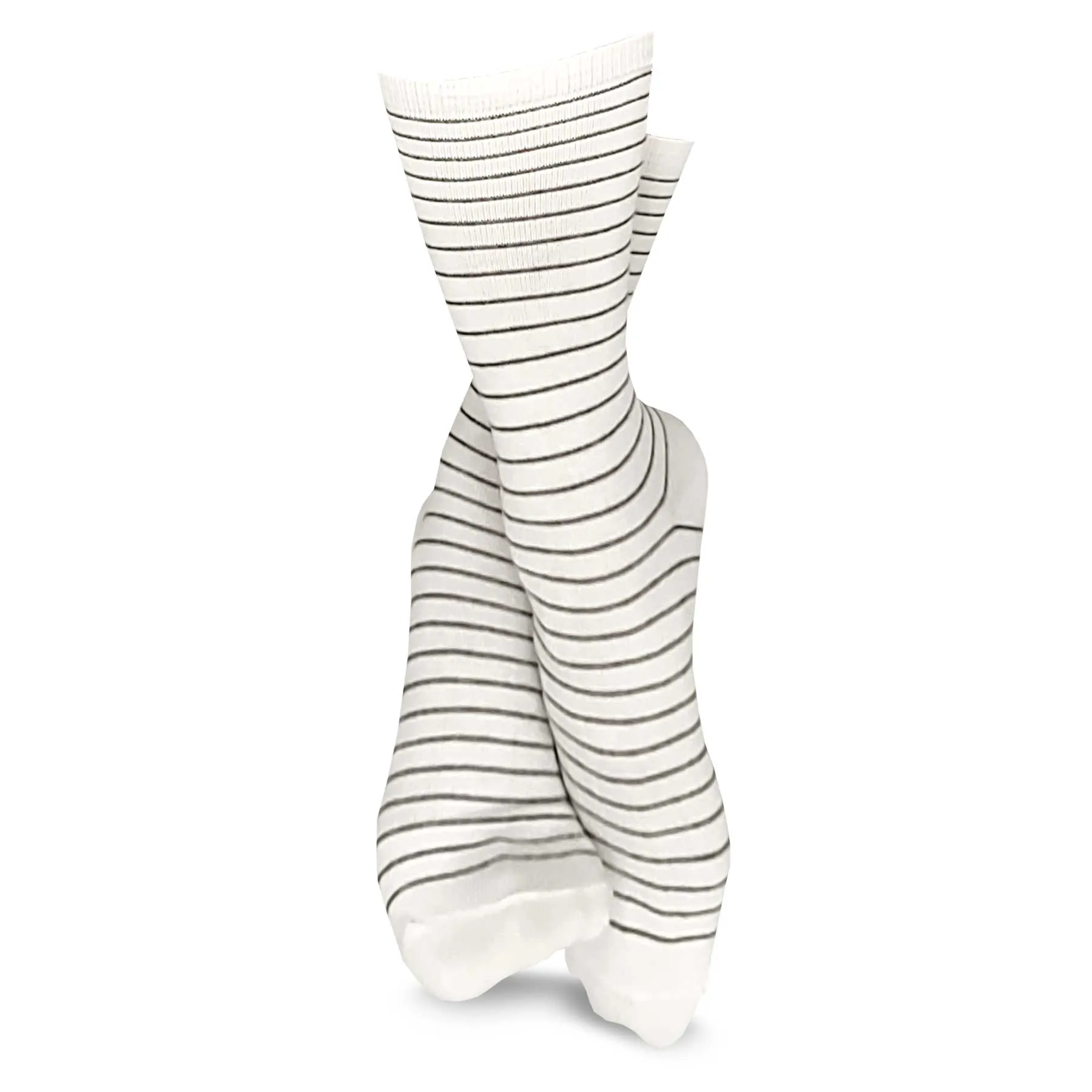 Socksmile - soft cotton women's trouser socks dress socks striped polka dots solid black white 6pairs