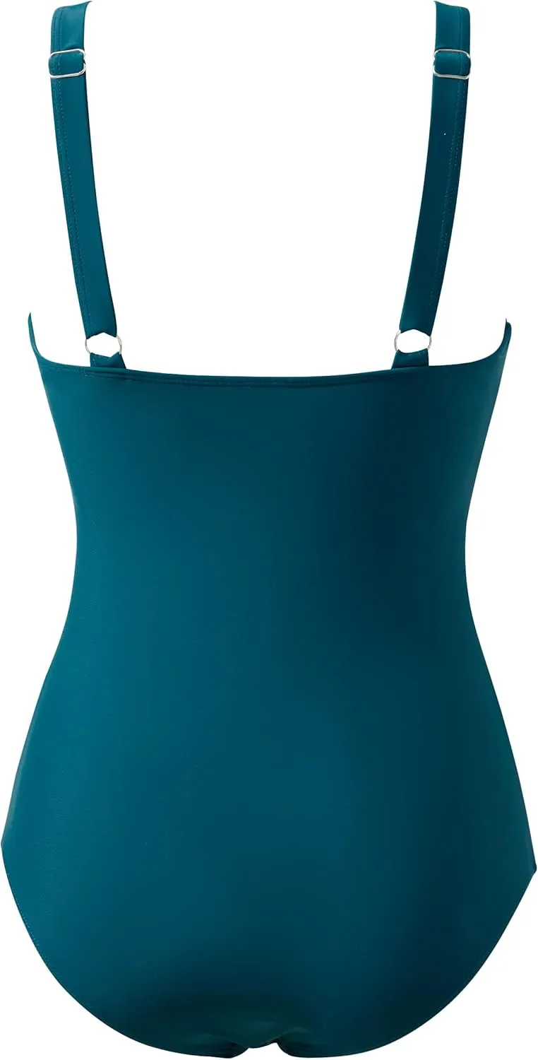 SUUKSESS Women Sexy Mesh Tummy Control Swimsuit Push Up High Waisted Bathing Suit