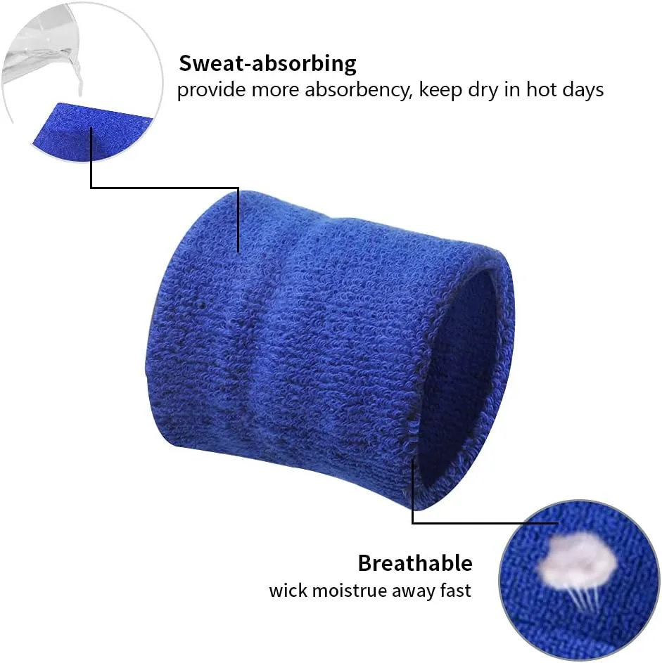 TopTie 12 PCS Wrist Sweatbands for Women, Sports Sweat Wristbands for Men, Athletic Sweat Bands for Football Tennis Running Basketball Working Out