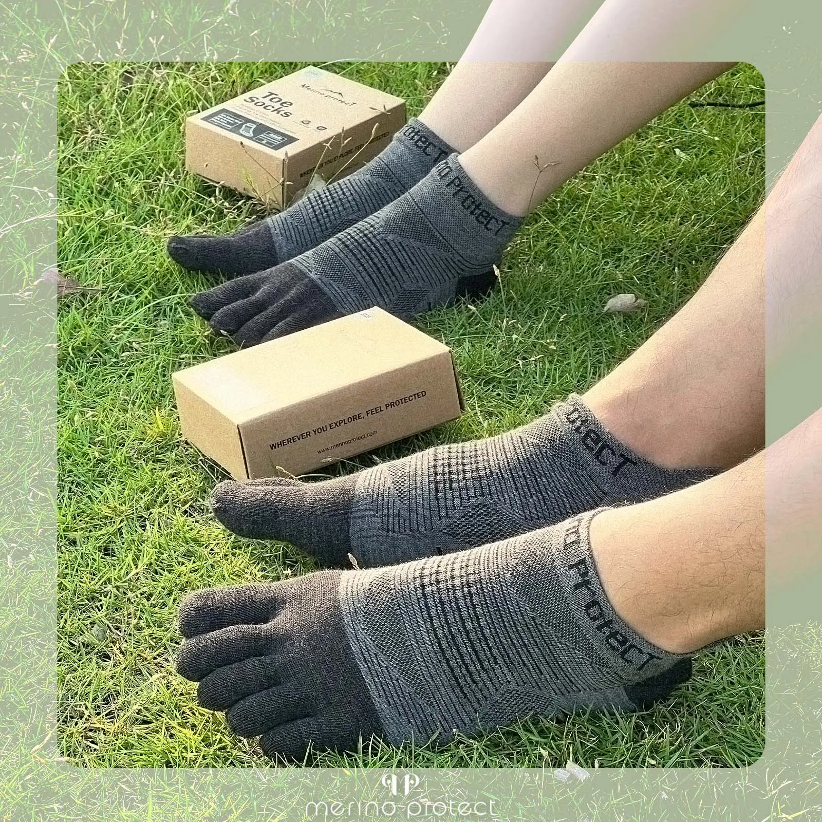 Unisex Merino Hike Light Ankle Toe Socks Black/Charcoal/Grey - 3 Pairs