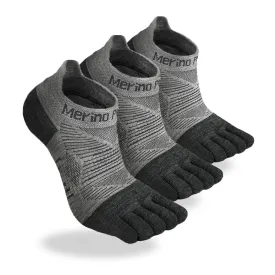 Unisex Merino Hike Light Low Cut Toe Socks Grey - 3 Pairs)