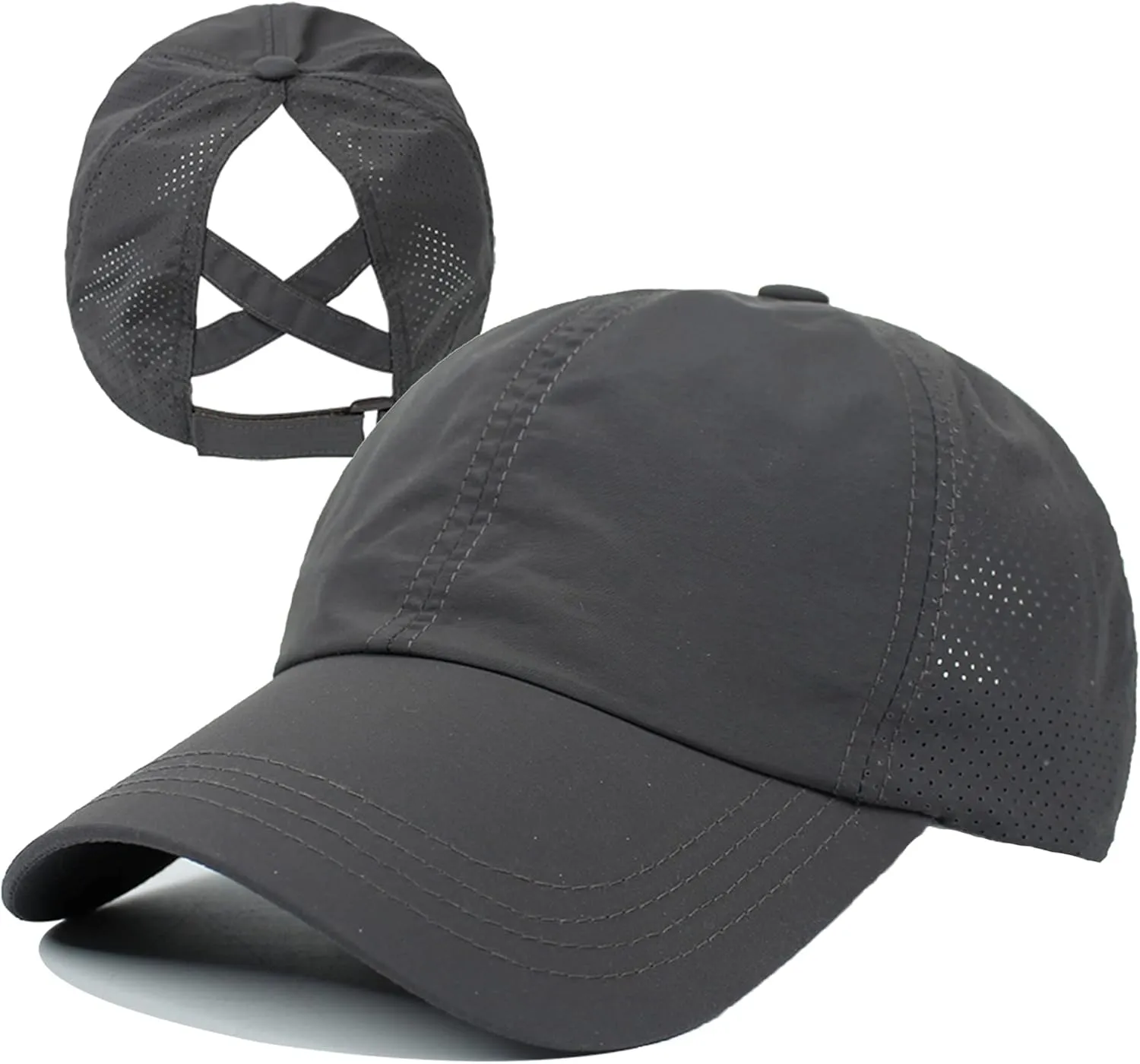 UTTPLL Womens Ponytail Baseball Cap Adjustable Ponycap Trucker Hats Summer Mesh Outdoor Sports Criss Cross Caps Dad Hat