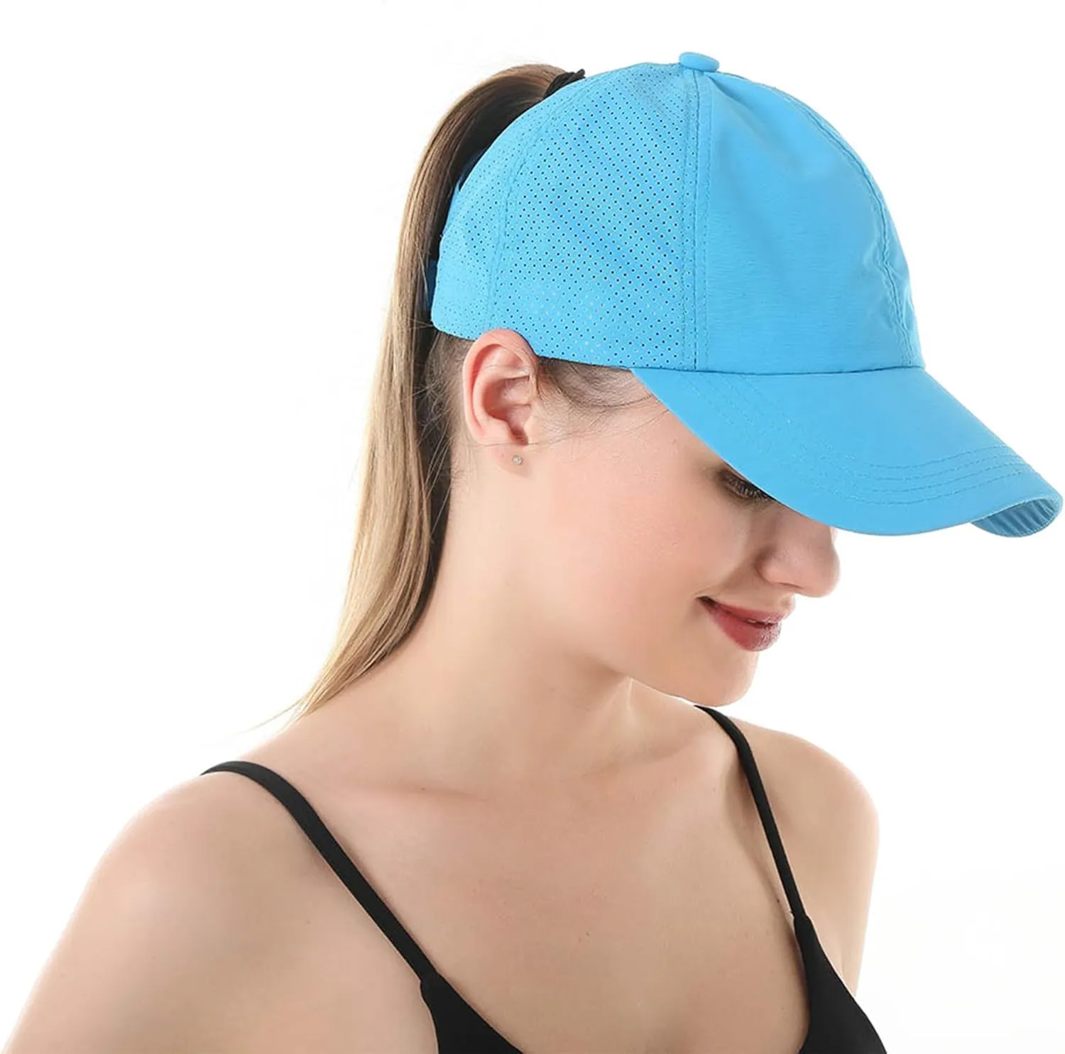 UTTPLL Womens Ponytail Baseball Cap Adjustable Ponycap Trucker Hats Summer Mesh Outdoor Sports Criss Cross Caps Dad Hat