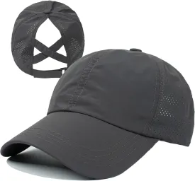 UTTPLL Womens Ponytail Baseball Cap Adjustable Ponycap Trucker Hats Summer Mesh Outdoor Sports Criss Cross Caps Dad Hat