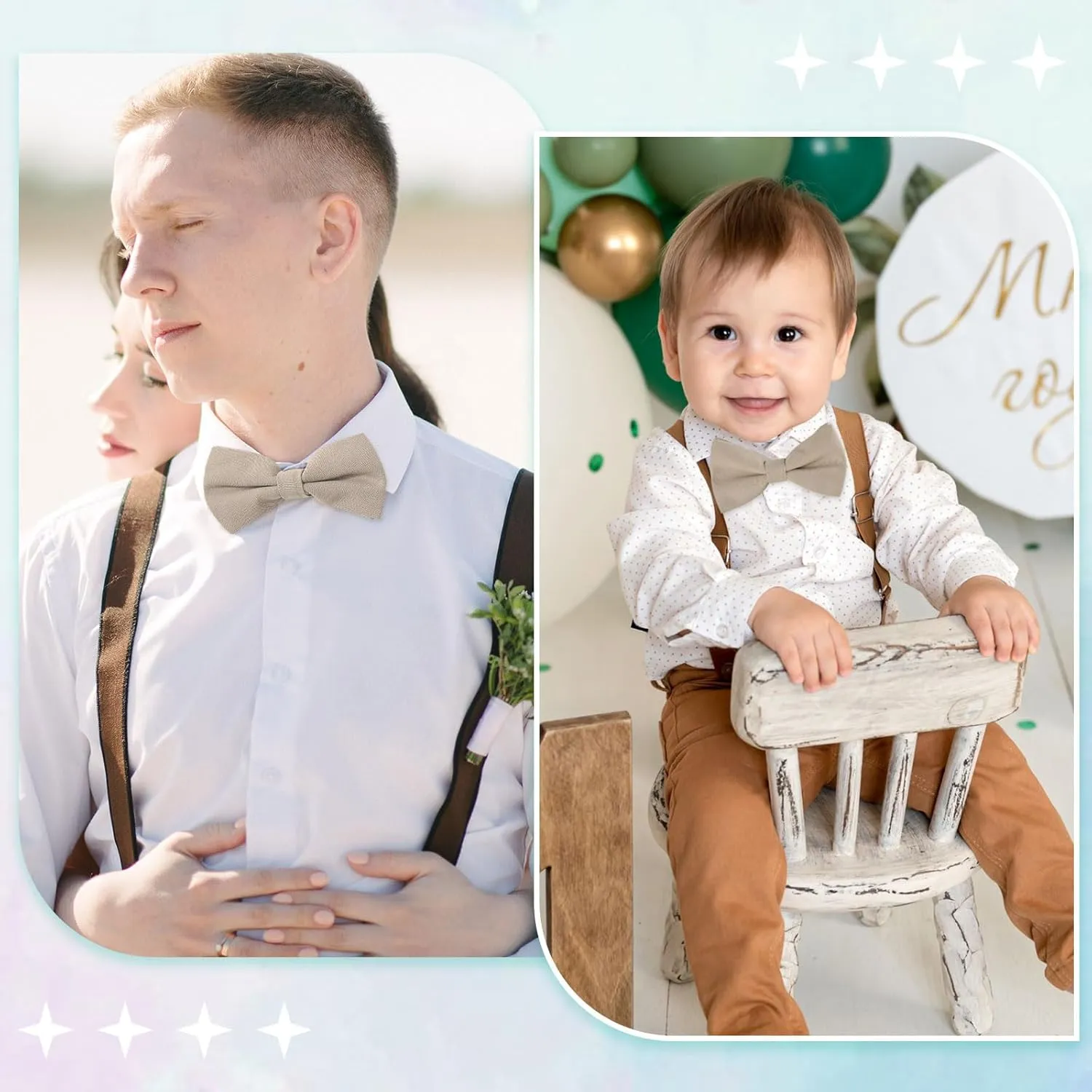 WELROG Classic Pre-Tied Bow Tie for Children & Adults Solid Color Adjustable Bowtie