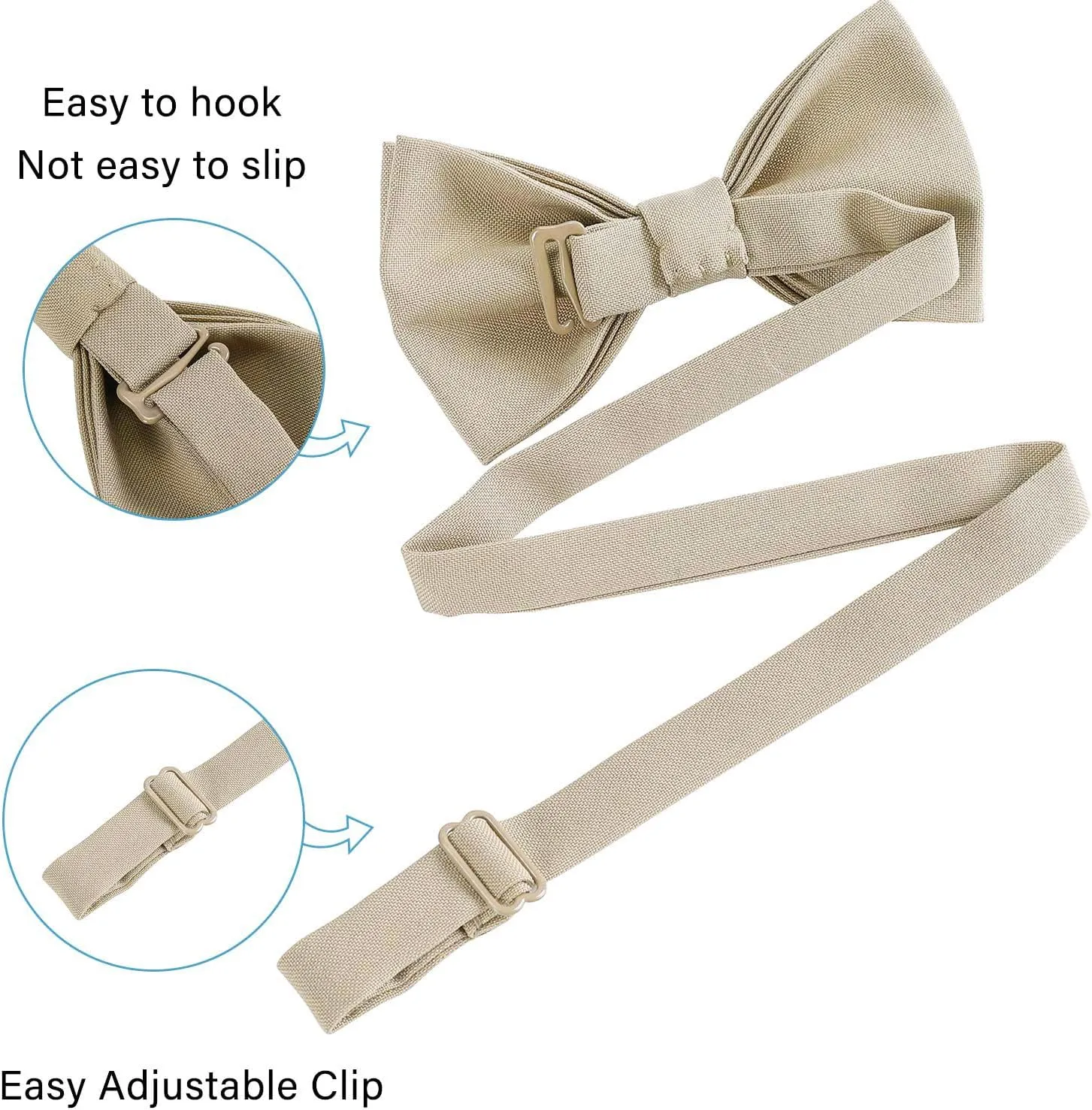 WELROG Classic Pre-Tied Bow Tie for Children & Adults Solid Color Adjustable Bowtie