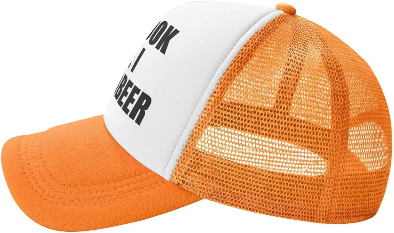 You Look Like I Need A Beer Funny Adjustable Mesh Trucker Hat for Adults Unisex Classic Hats Fishing Caps Black