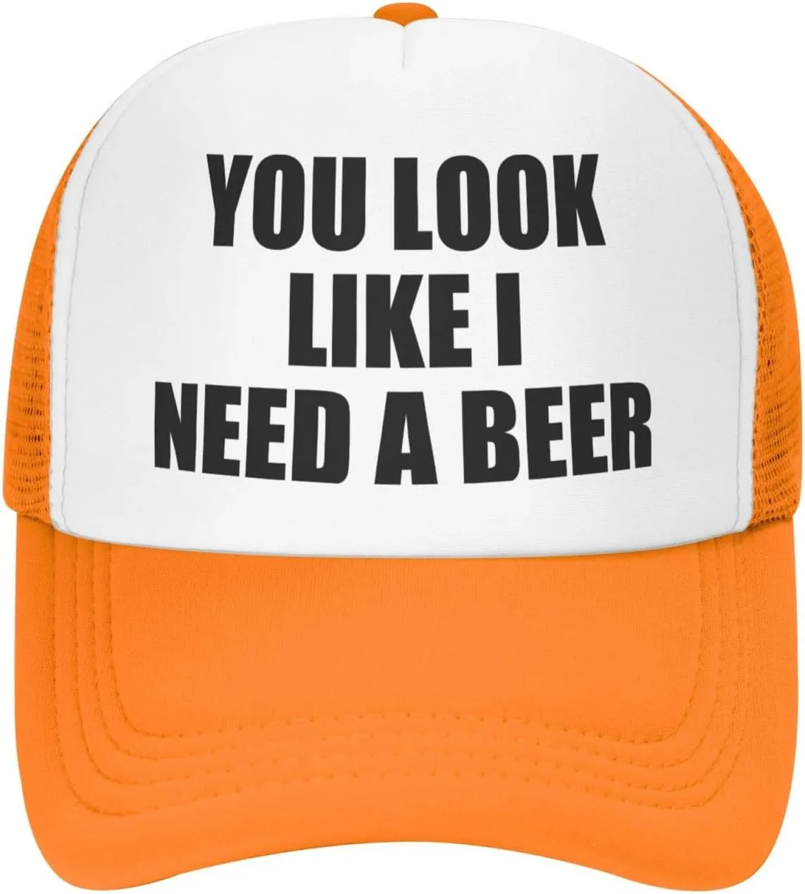 You Look Like I Need A Beer Funny Adjustable Mesh Trucker Hat for Adults Unisex Classic Hats Fishing Caps Black